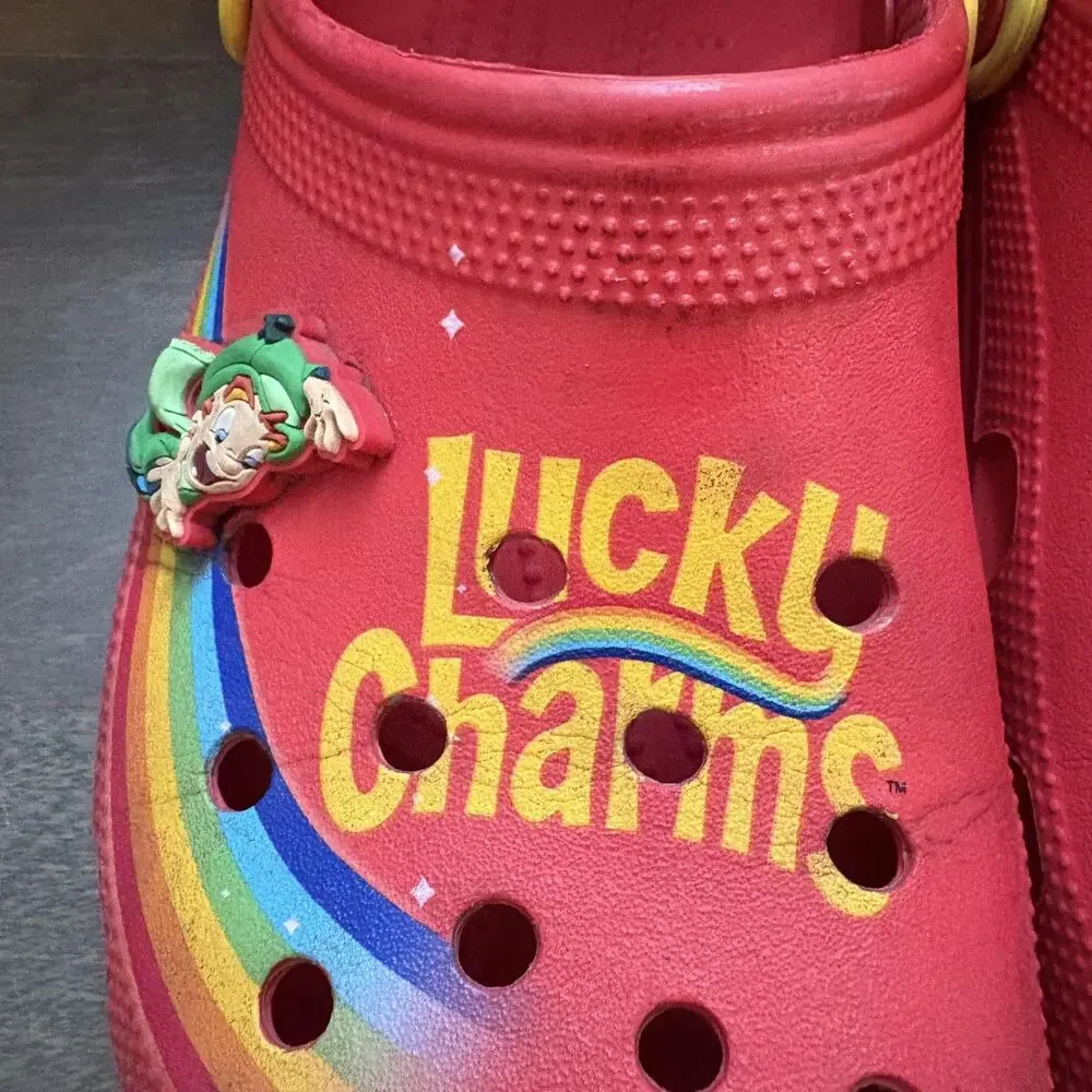 Lucky Charms Crocs Shoes Mens Size 10 Womens Size 12 Clog Rainbow Charms‎